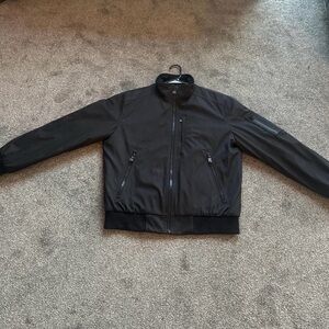 Calvin Klein Men's Black Bomber Jacket - Zippered Coat